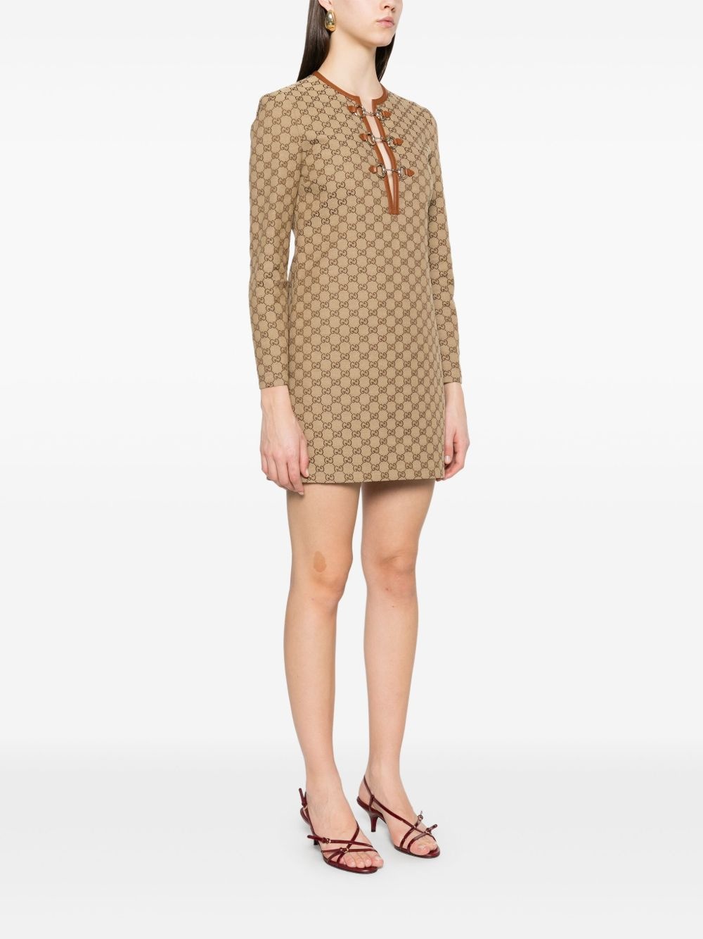 GG-canvas Horsebit-detail mini dress - 3