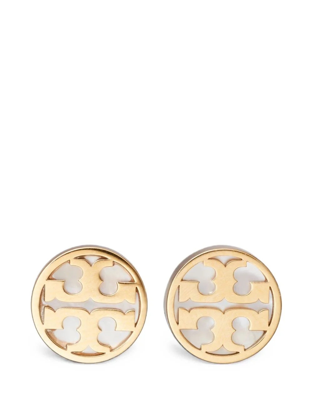 Icon mother of pearl circle stud earrings - 1