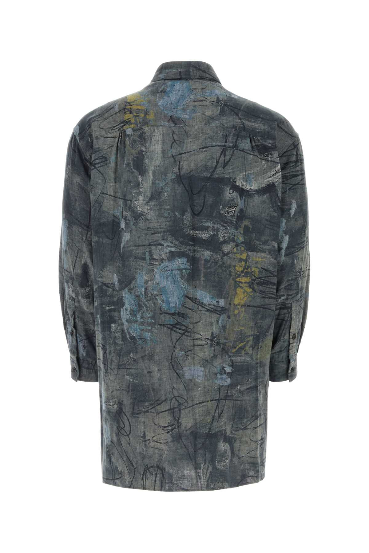 Yohji Yamamoto Men Printed Cotton Shirt - 2