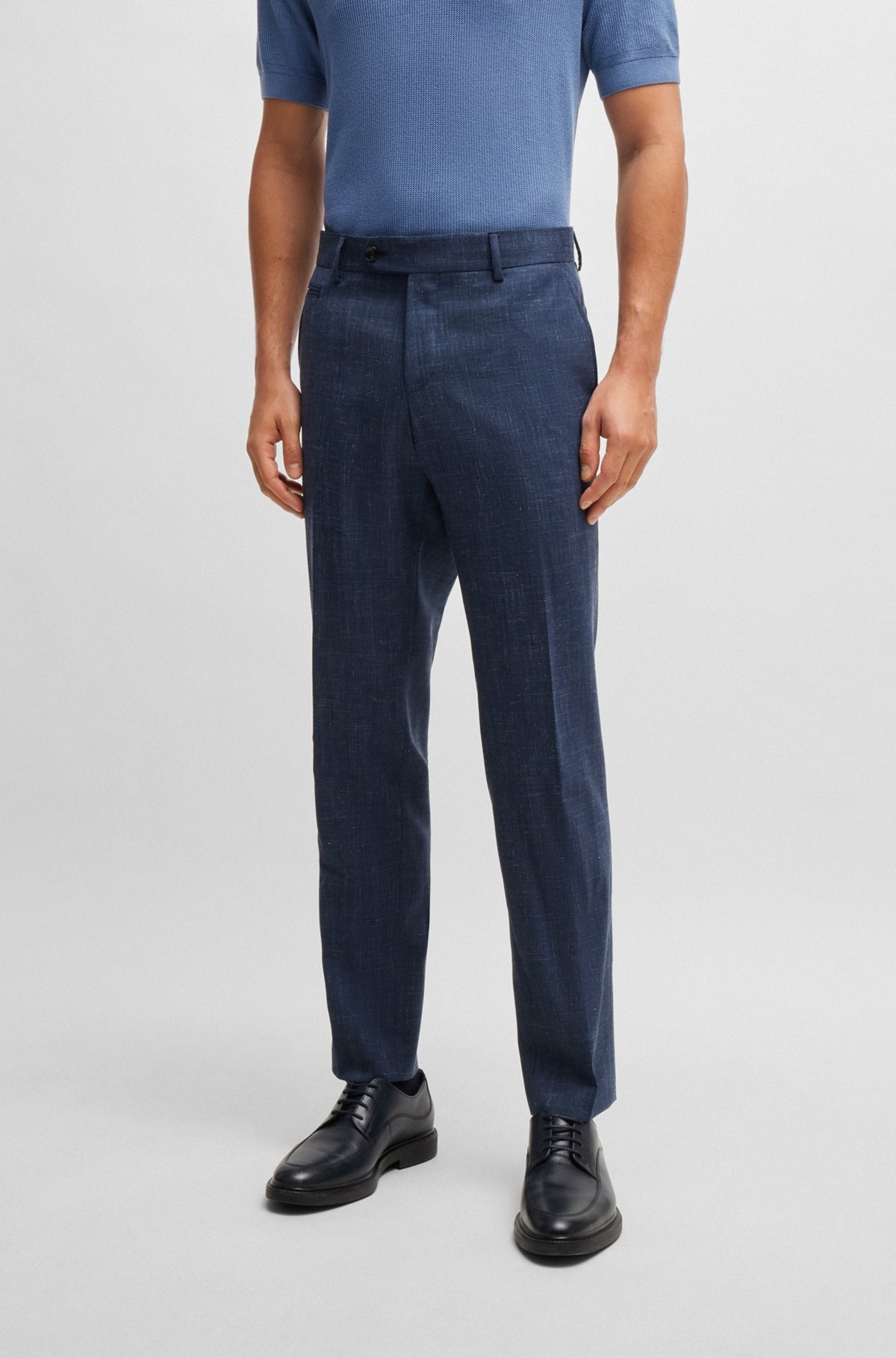 SLIM-FIT TROUSERS IN WOOL AND LINEN - 2