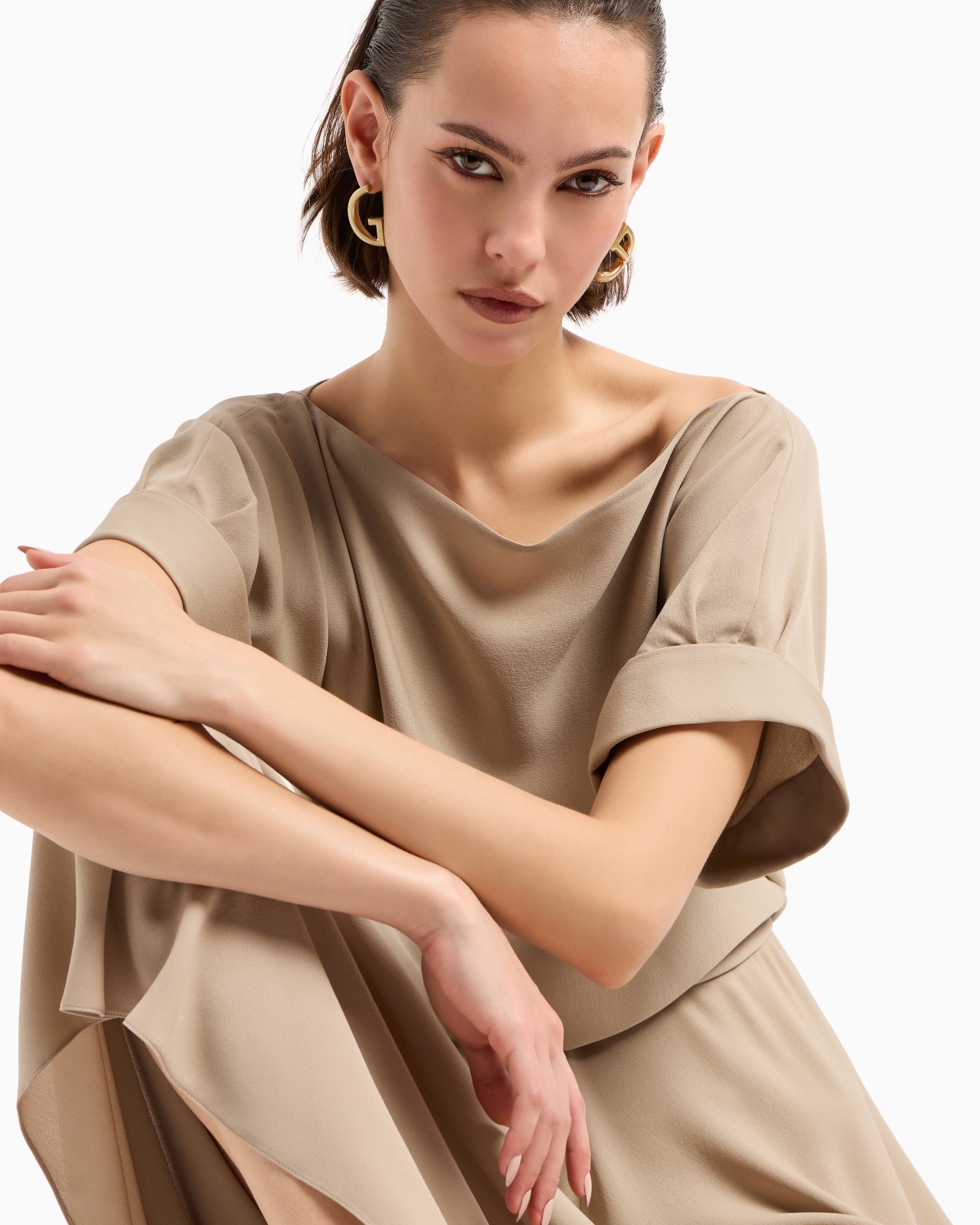LONG TRIPLE SILK GEORGETTE DRESS - 6