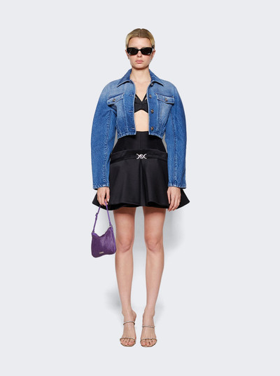 VERSACE Rounded Crop Denim Jacket Medium Blue outlook