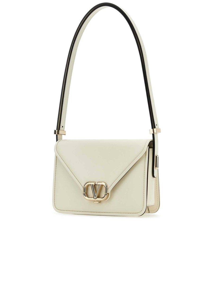 Ivory Leather Vlogo Crossbody Bag - 2