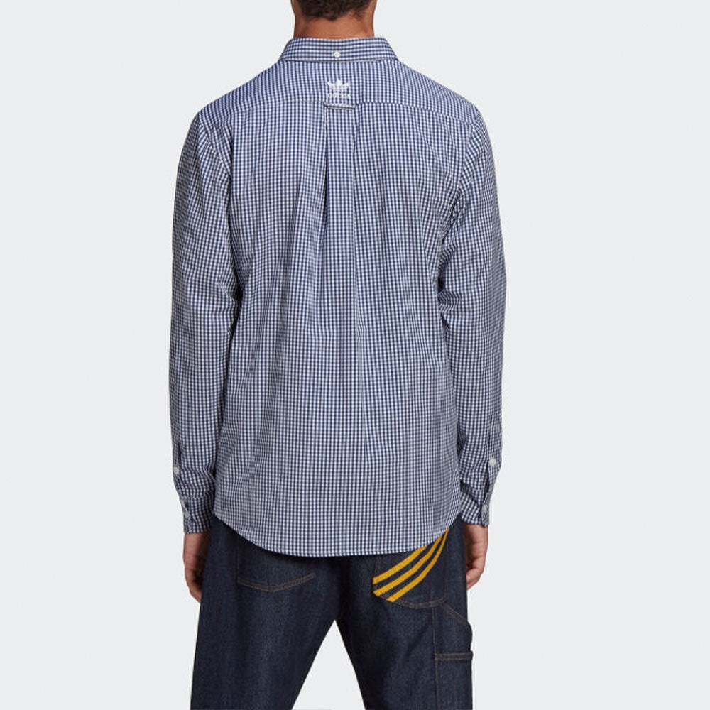 adidas originals x HUMAN MADE Crossover Embroidered Long Sleeves Shirt Blue GM4633 - 4