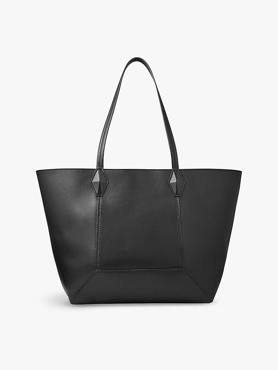 Diamond logo-embossed medium leather tote bag - 3