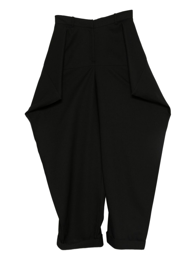 triangle pleated wool trousers 1