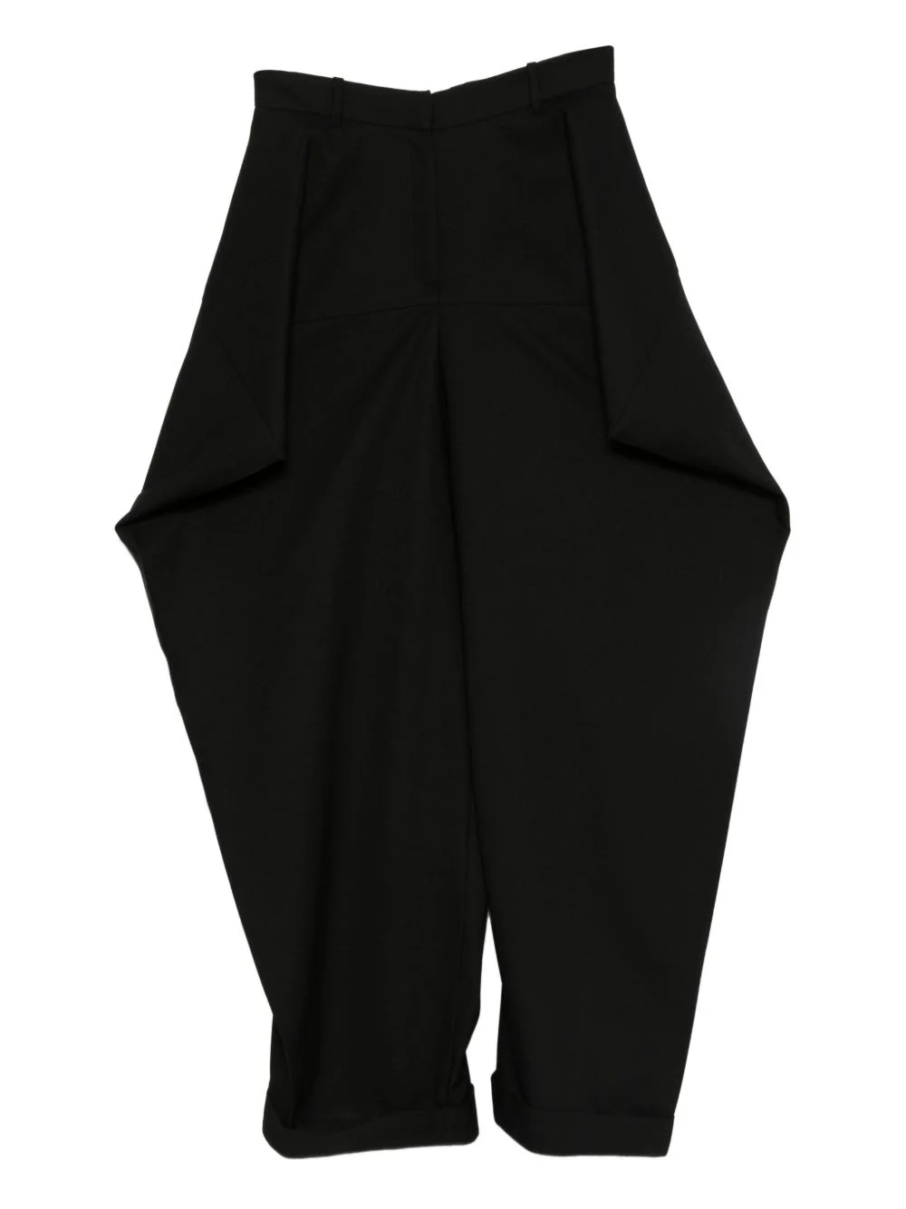 triangle pleated wool trousers - 1