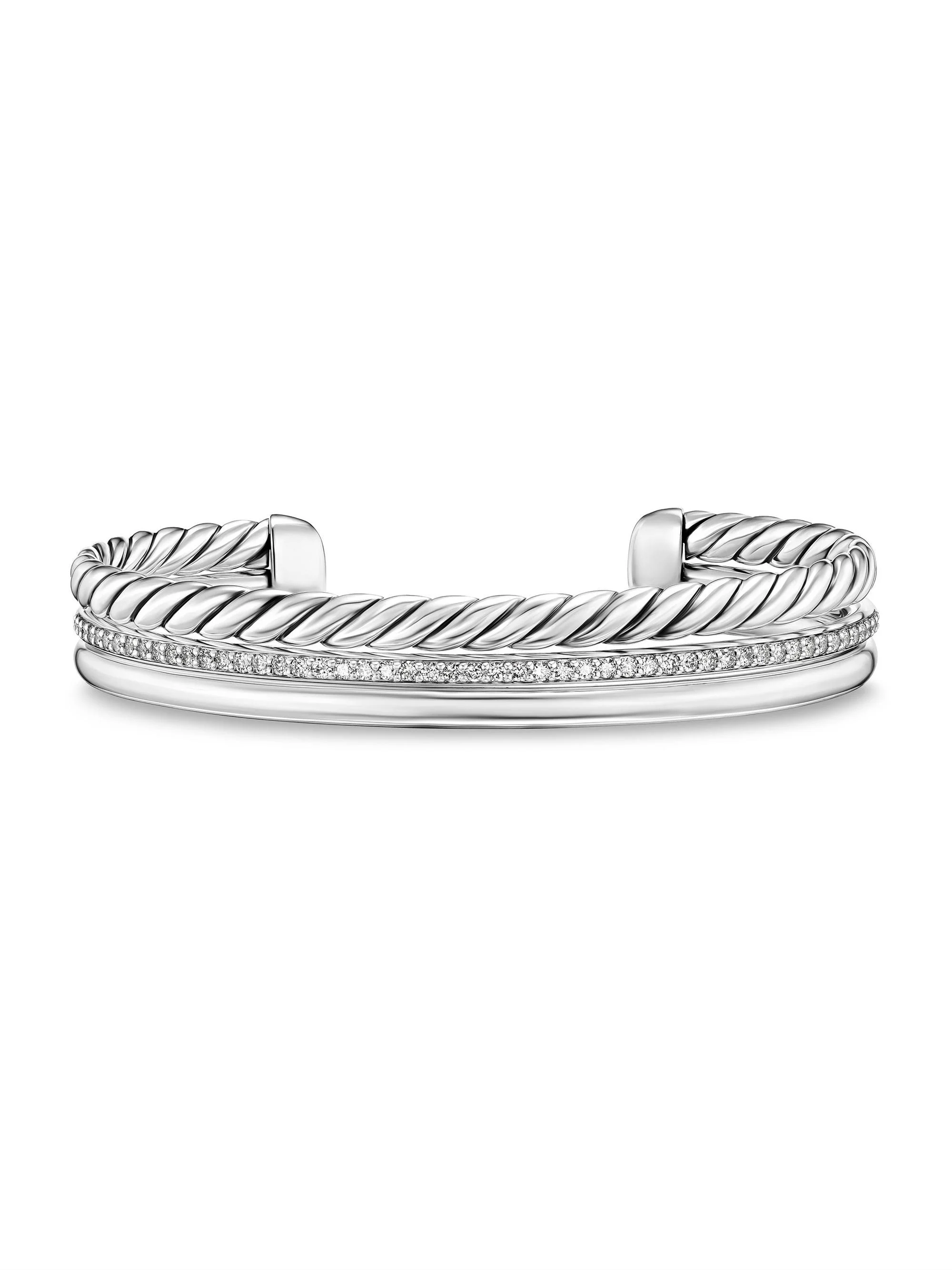Women's DY Mercer Three Row Cuff Bracelet in Sterling Silver - Silver - 1