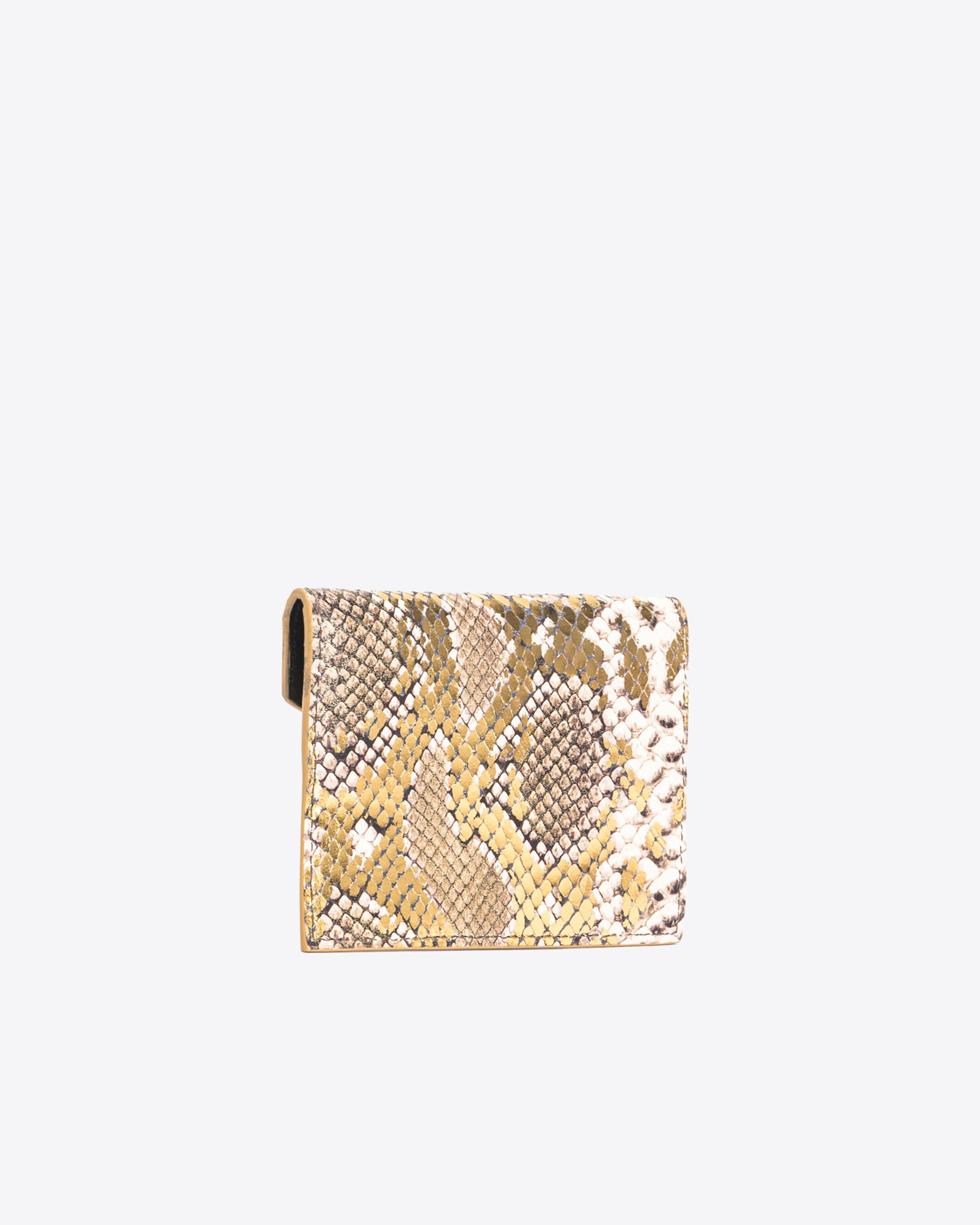 PINKO GALLERIA FLAT CARD HOLDER IN LAMINATED REPTILE SKIN - 2