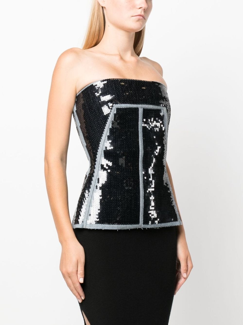 sequin-embellished bustier top - 3