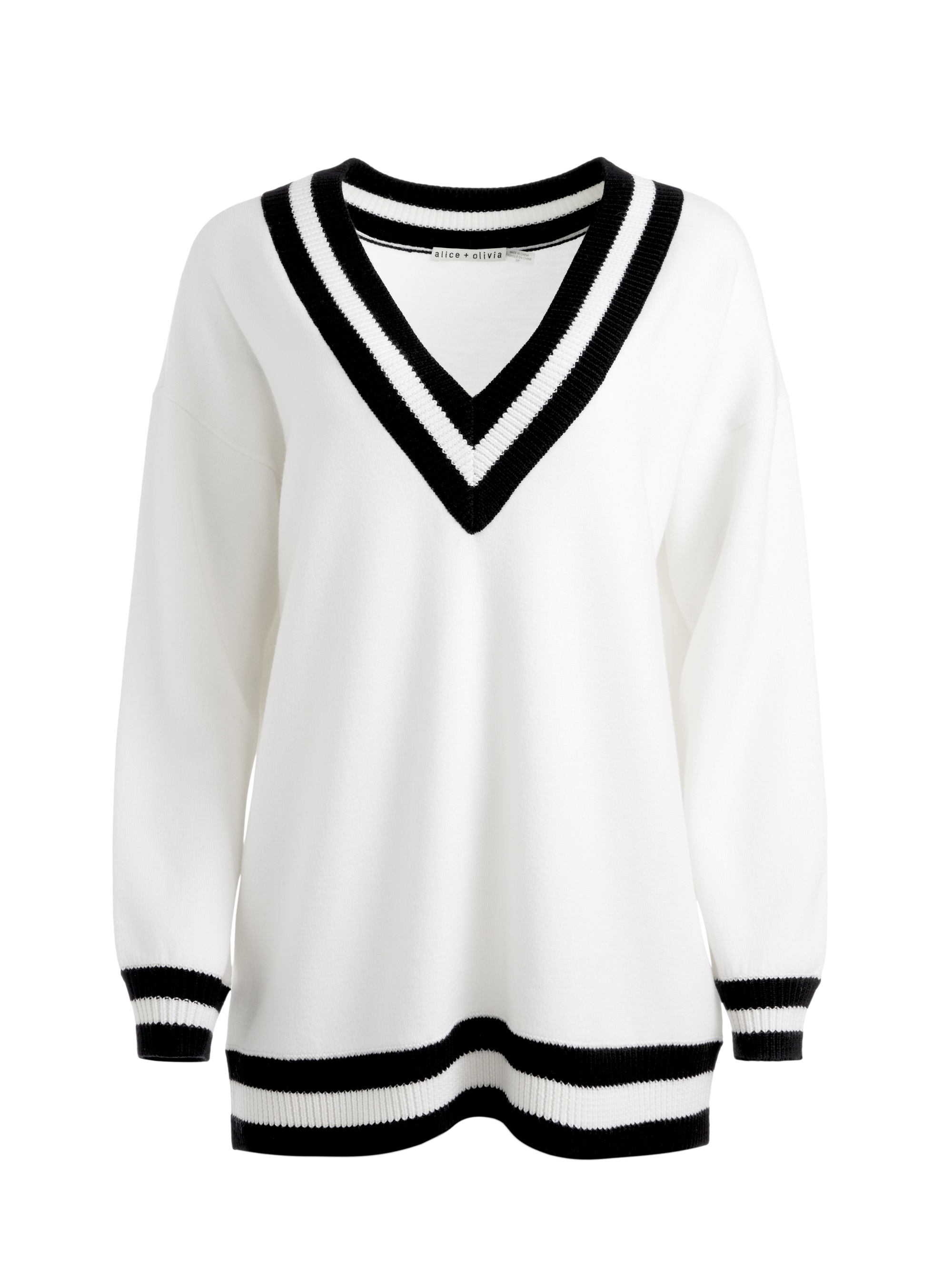 CLEMENT V-NECK VARISTY STRIPE PULLOVER - 1