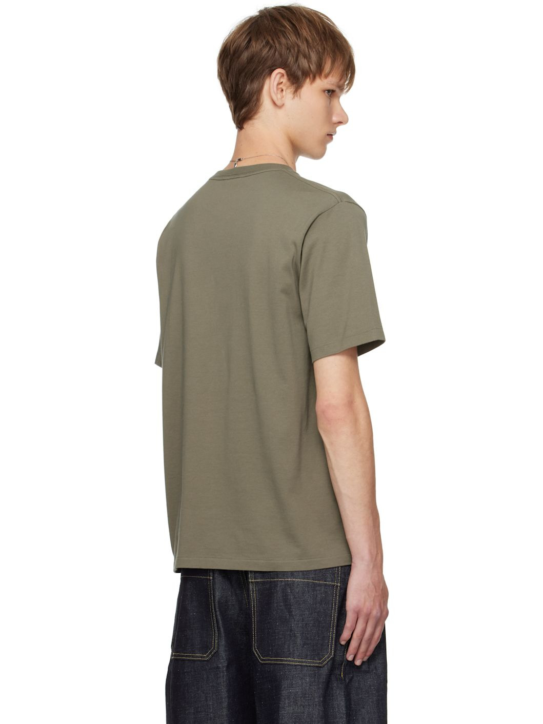Khaki Luster Plaiting T-shirt - 3