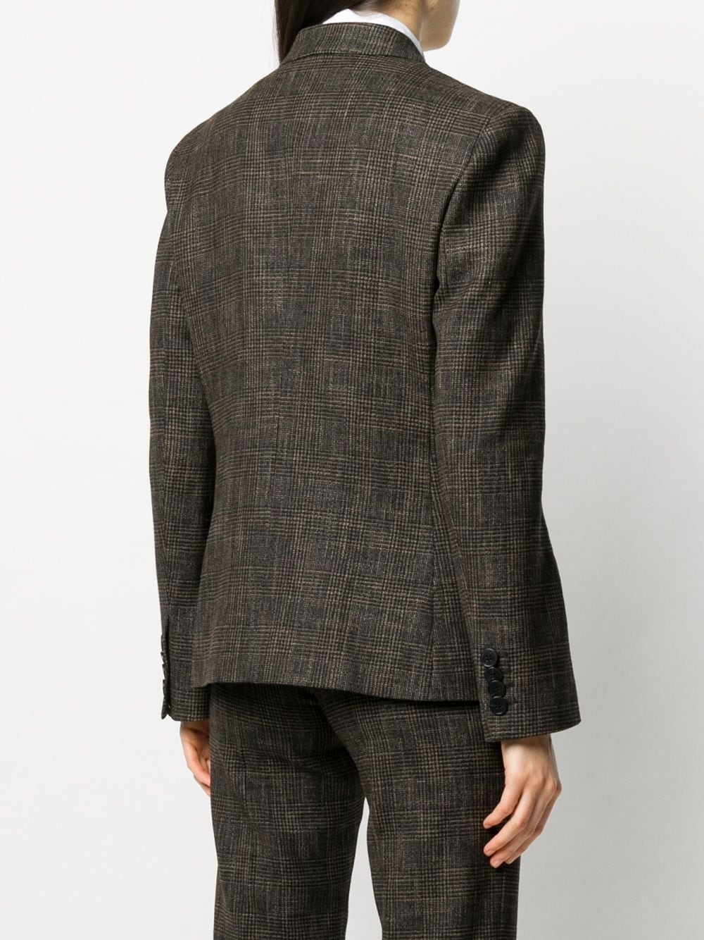 check patterned double-breasted blazer - 4