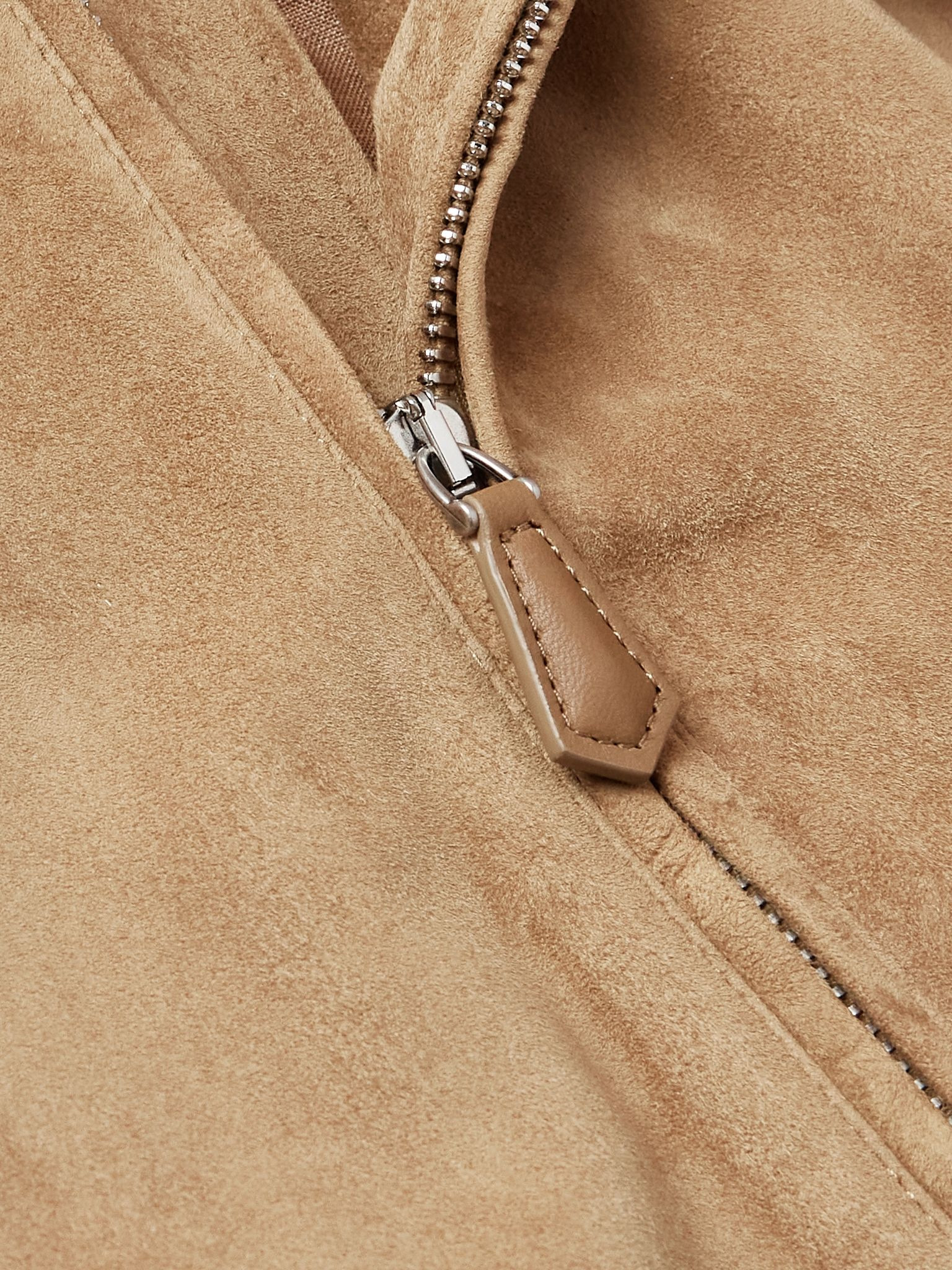 Novak Suede Bomber Jacket Beige - 4