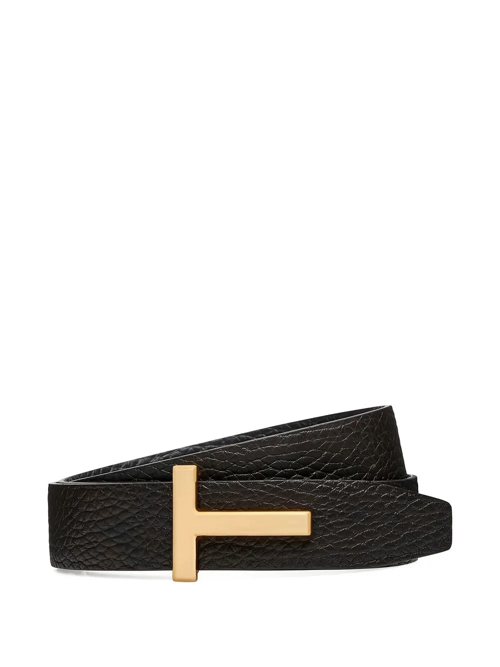 HAMMERED LEATHER BELT WITH T BUCKLE - 1