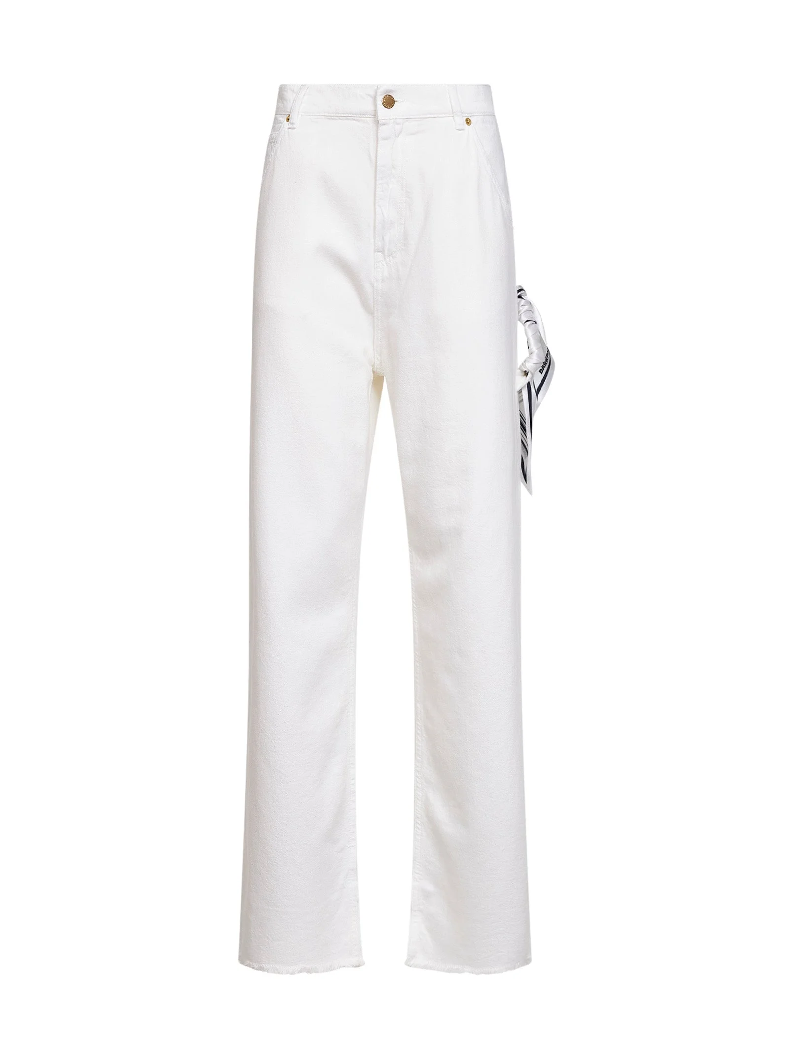 White denim Lisa carpenter jeans with scarf - 1