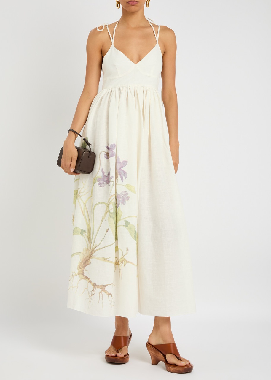 Erdem Floral-print Linen Midi Dress - 4