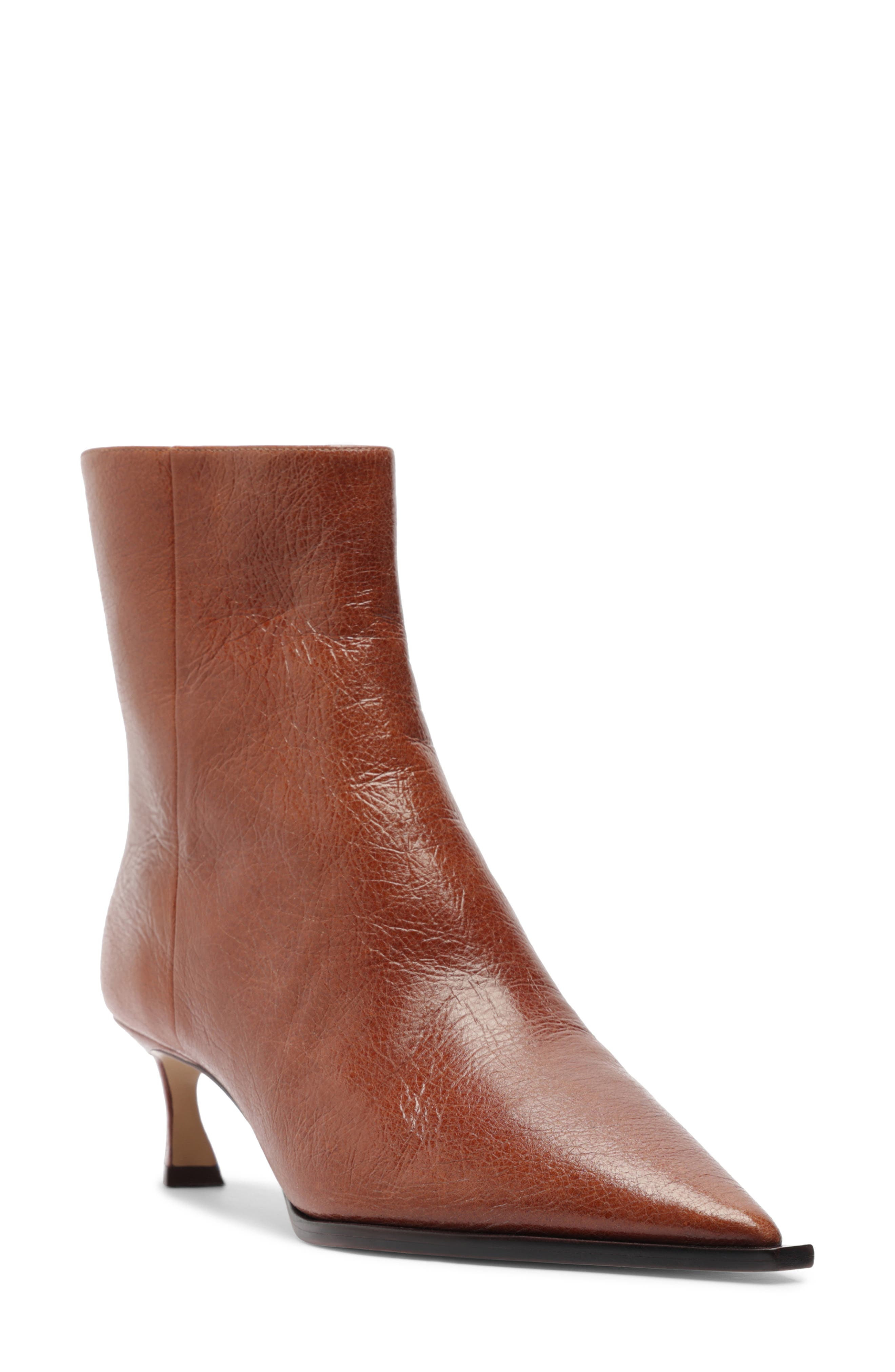 Alexandre Birman Myra Pointed Toe Kitten Heel Bootie in Espresso at Nordstrom - 1