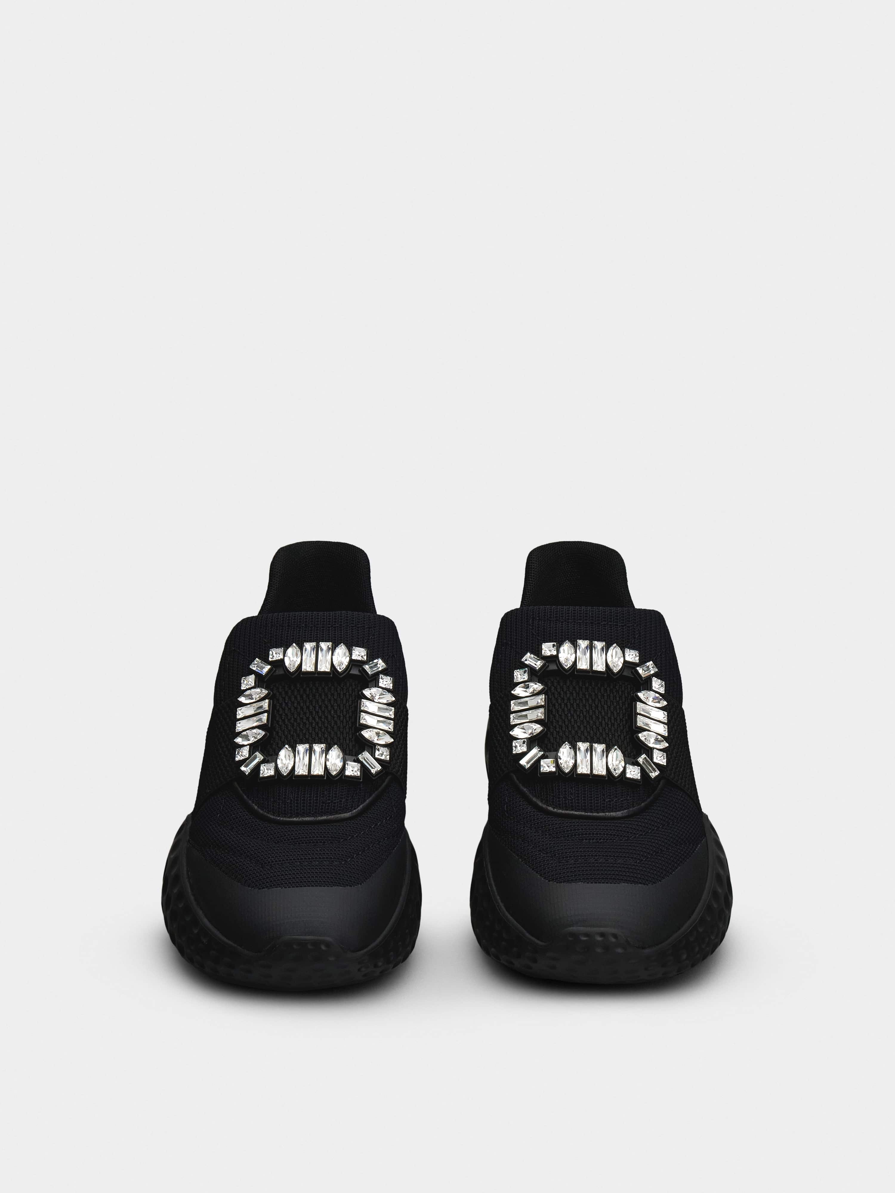Roger Vivier Viv' Run Light Strass Buckle Sneakers in