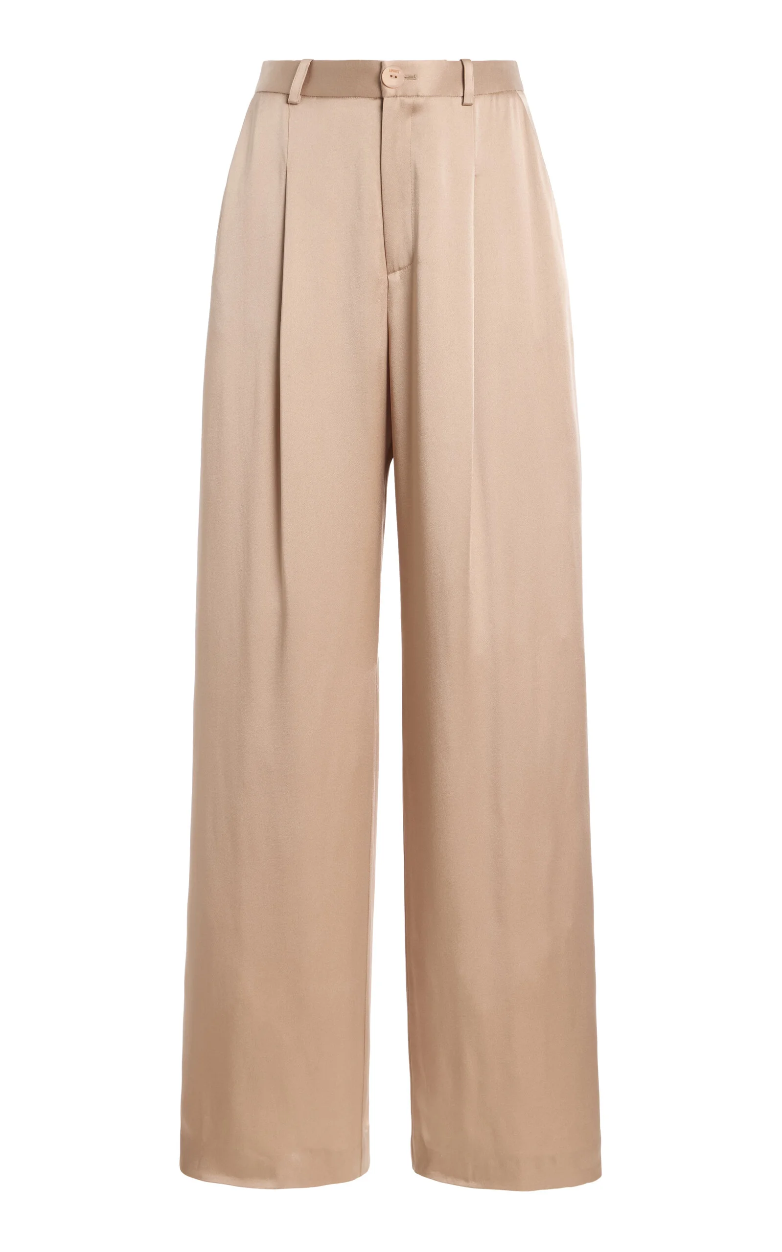 Pleated Satin Relaxed Pants neutral - 1