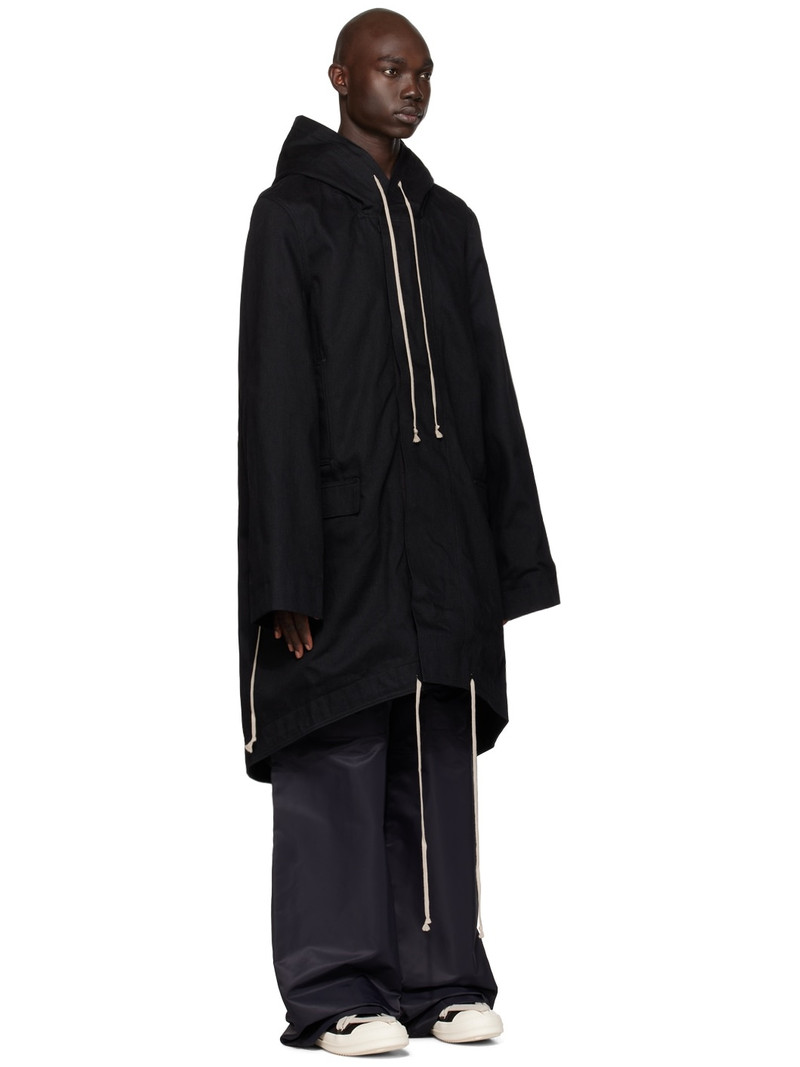 Rick Owens DRKSHDW Black Hooded Denim Coat outlook