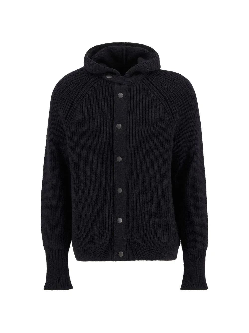 hooded buttoned cardigan - 1