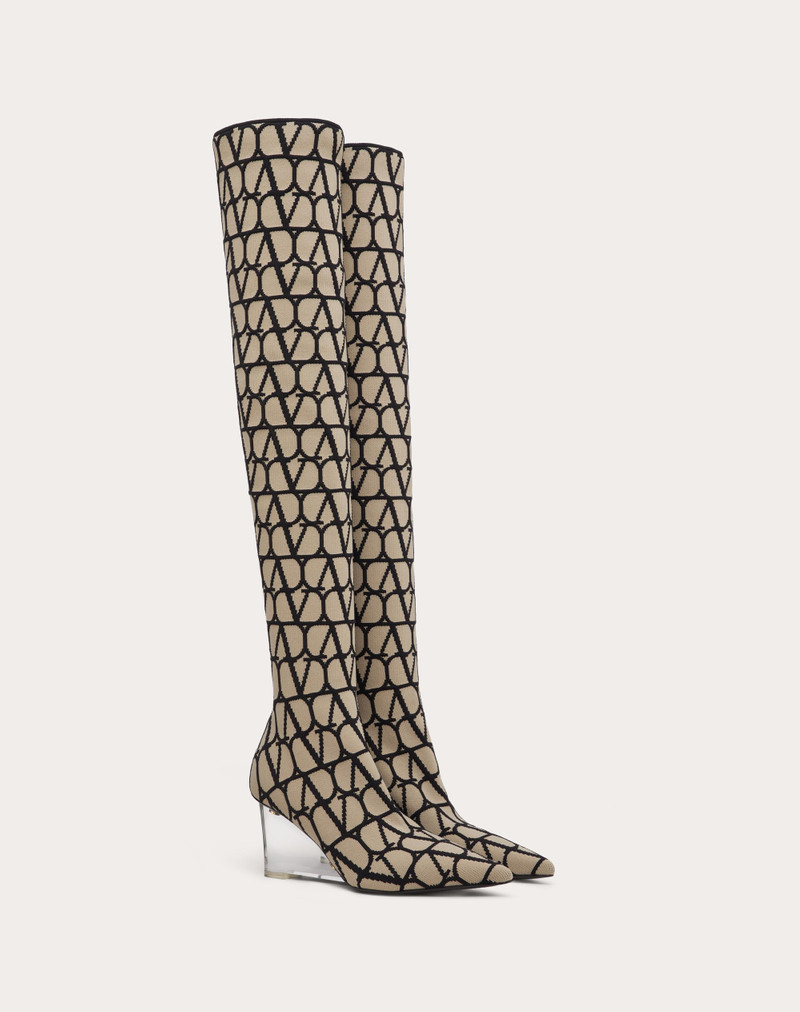 Valentino TOILE ICONOGRAPHE STRETCH KNIT OVER-THE-KNEE BOOT 75MM outlook