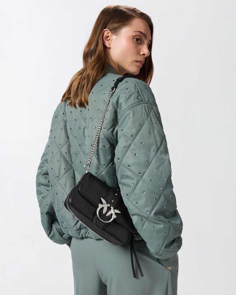 MINI LOVE BAG SLOUCHY SHOULDER BAG IN BIKER LEATHER 6
