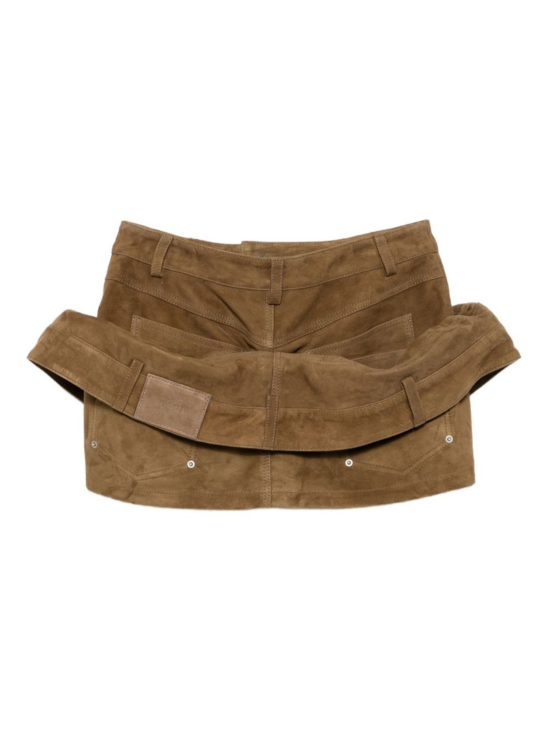 JUUN.J layered suede mini skirt outlook