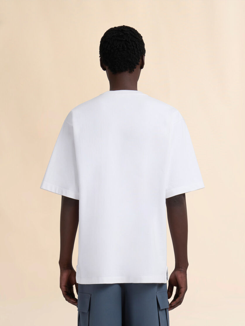 WHITE ORGANIC COTTON OVERSIZED T-SHIRT WITH MARNI PATCHES - 3
