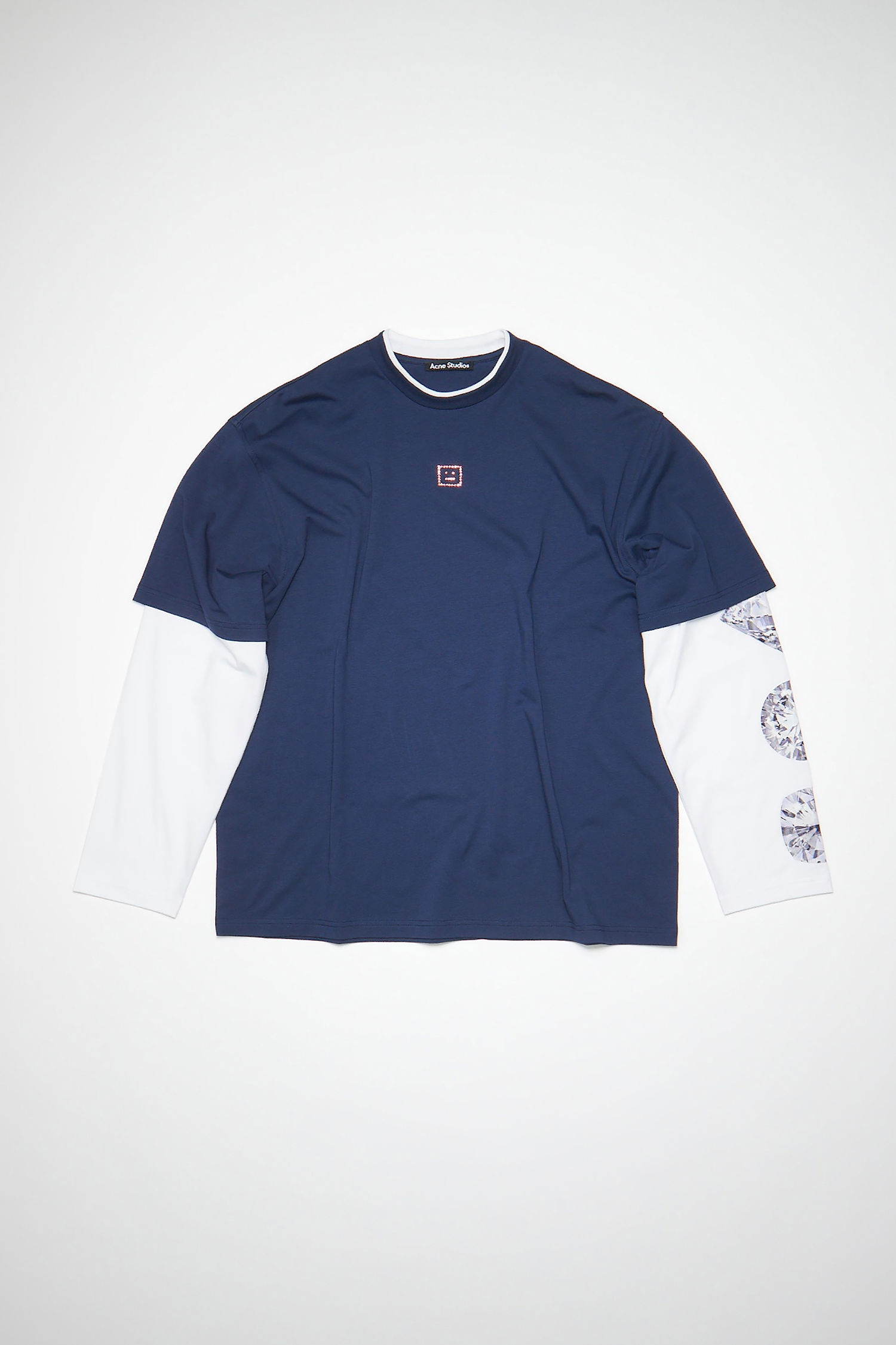 Layered look t-shirt - Navy - 1