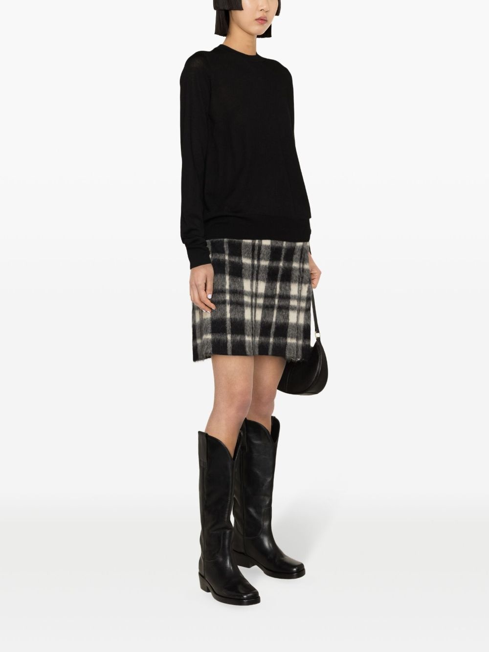 Emma asymmetric rear-slit wool jumper - 3