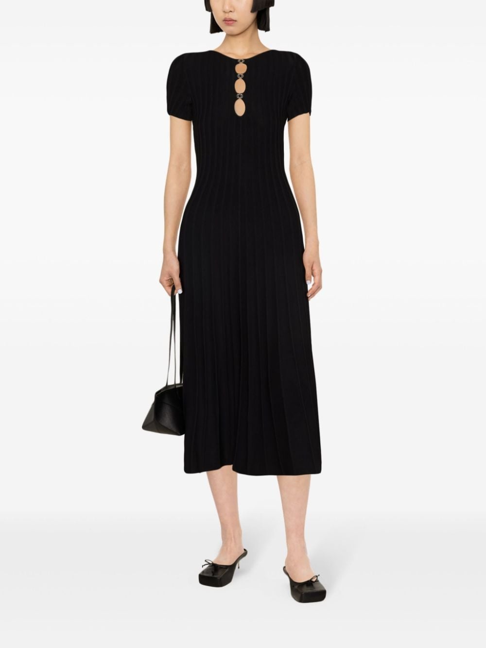 cut-out ribbed midi dress - 2