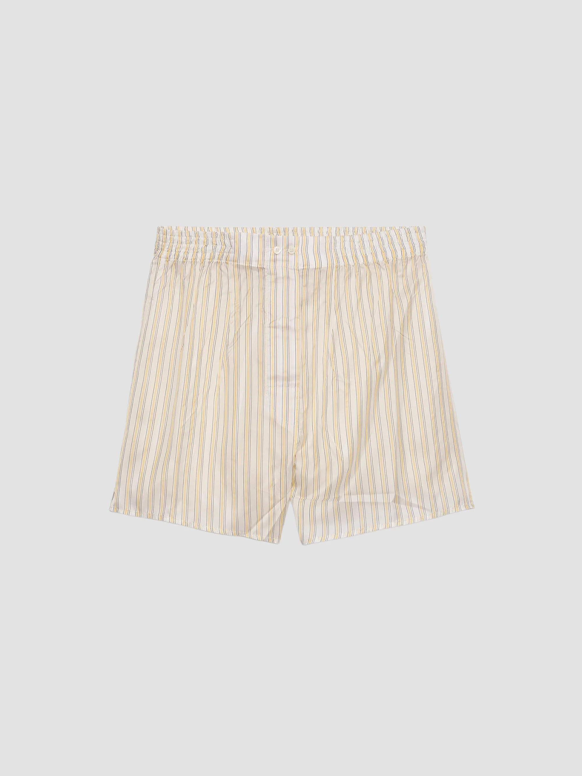 Women's Striped Boxer Shorts - Yellow Multi - 1