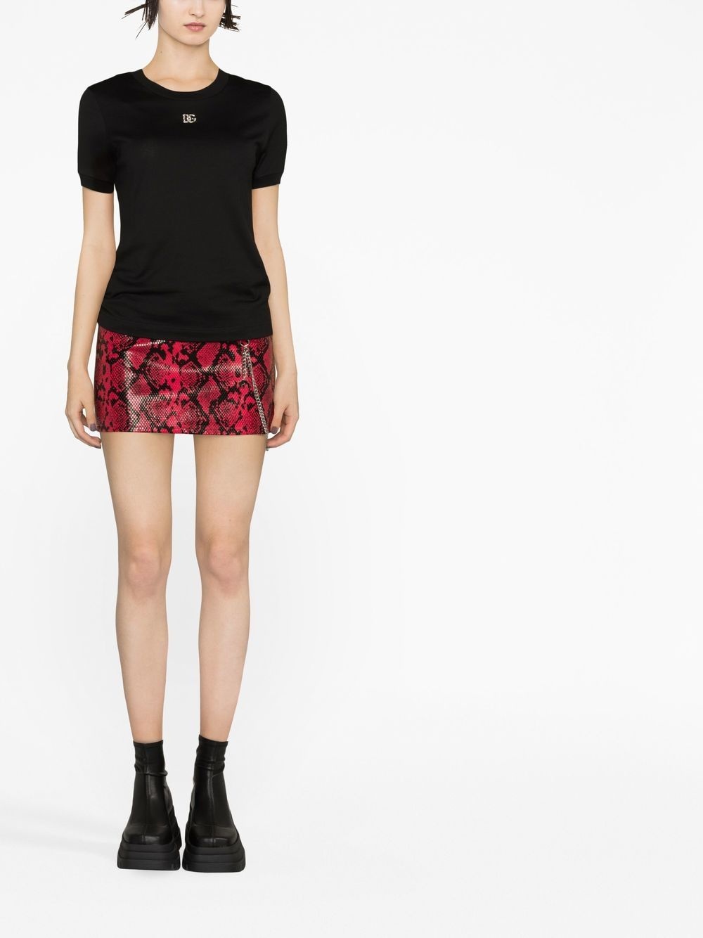 crystal-embellished round-neck T-shirt - 2