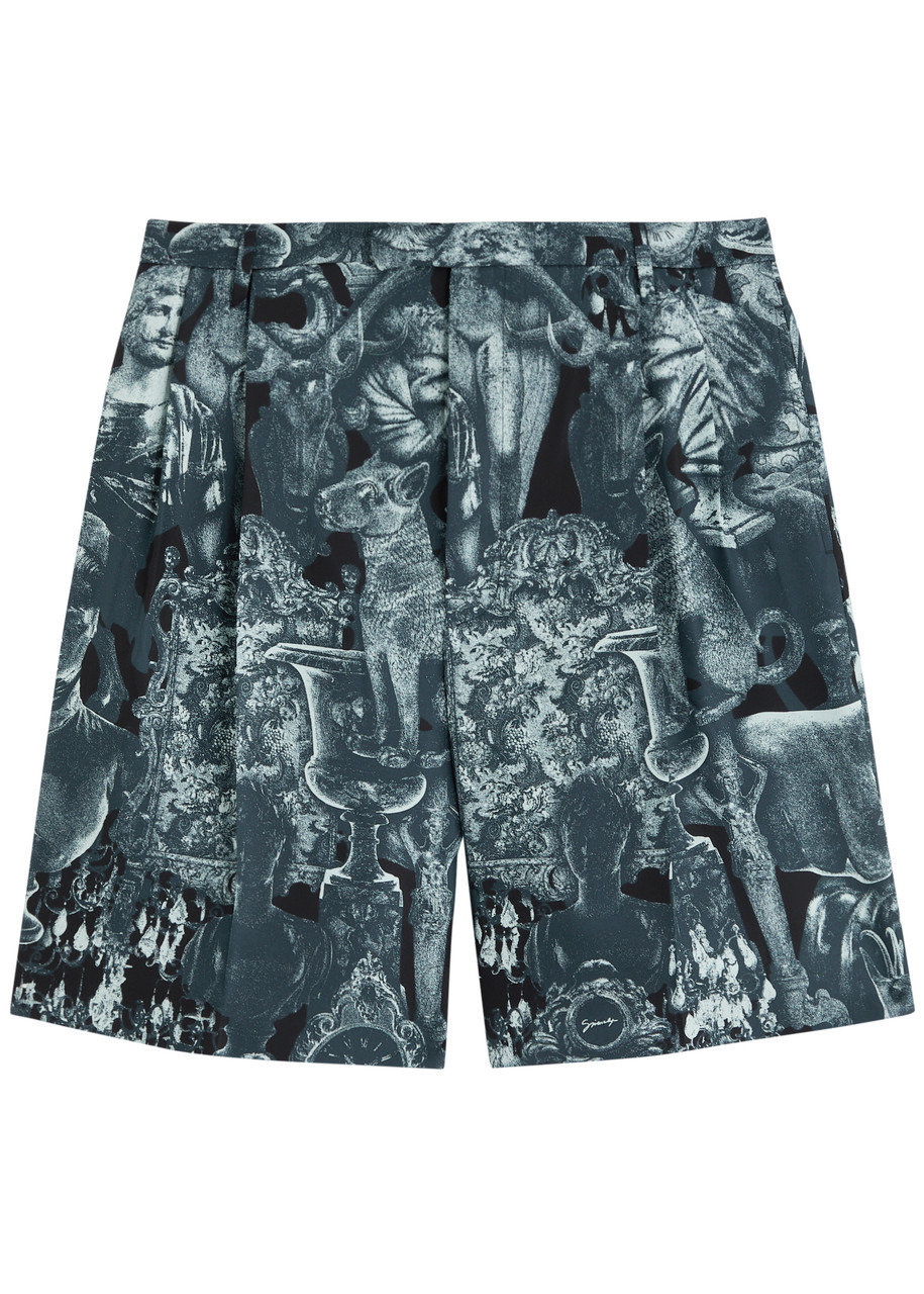 Givenchy Printed Silk-twill Shorts - 1