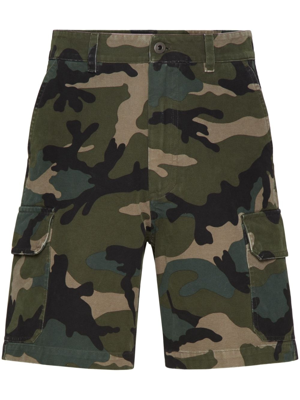 camouflage-pattern cotton shorts - 1