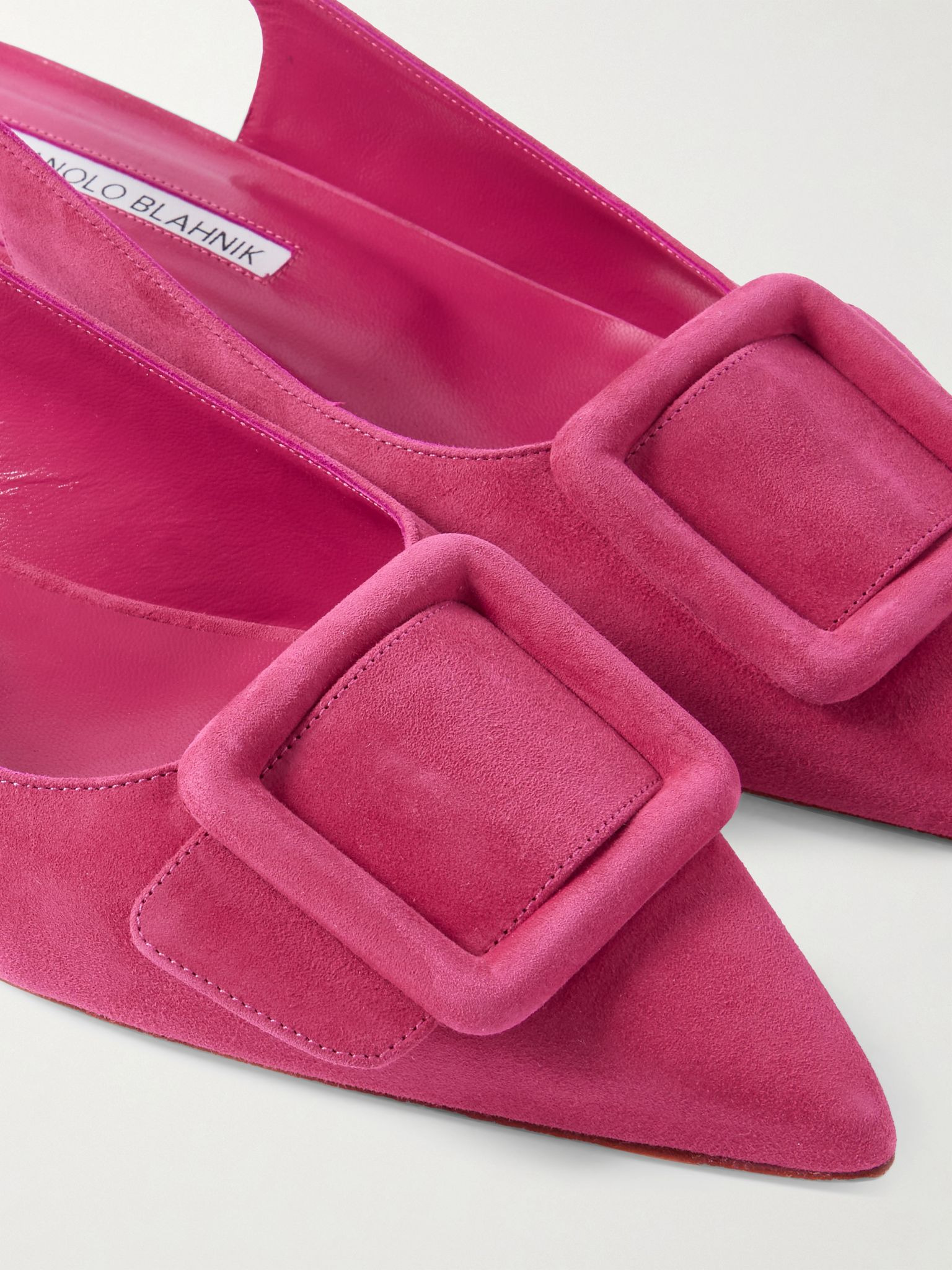 Maylura buckled suede slingback flats Pink - 4