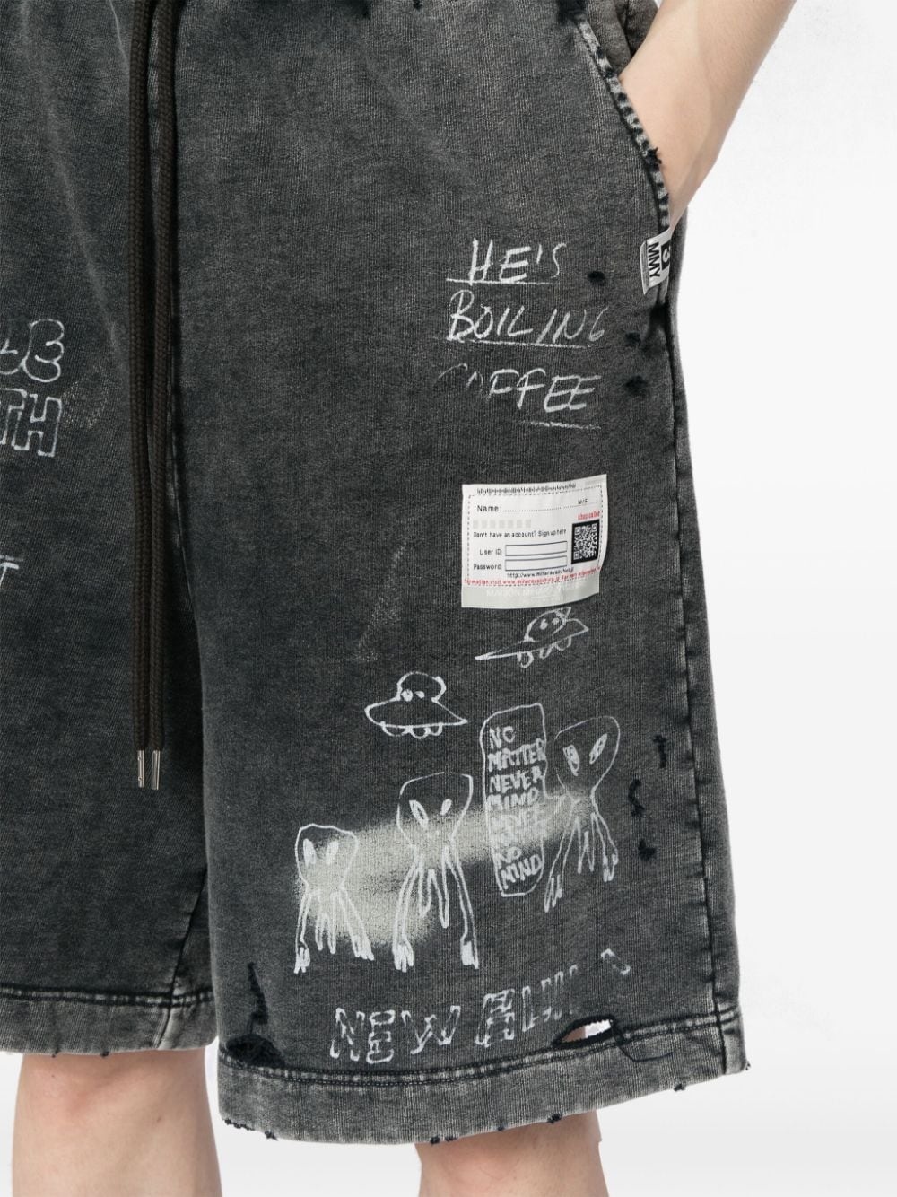 graphic-print cotton shorts - 5