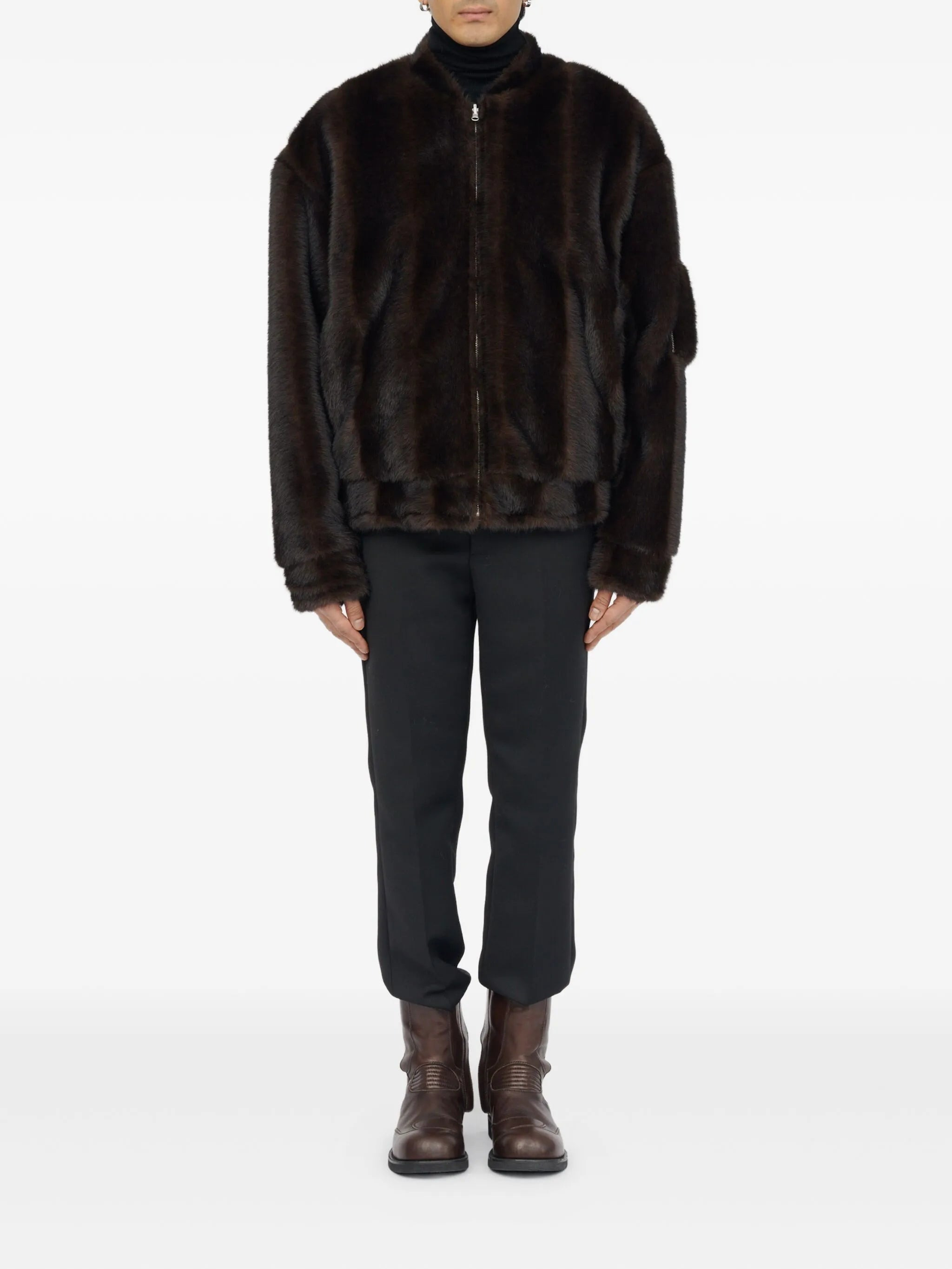 Mm6 Maison Margiela Faux-fur Zip-front Bomber Jacket - 2