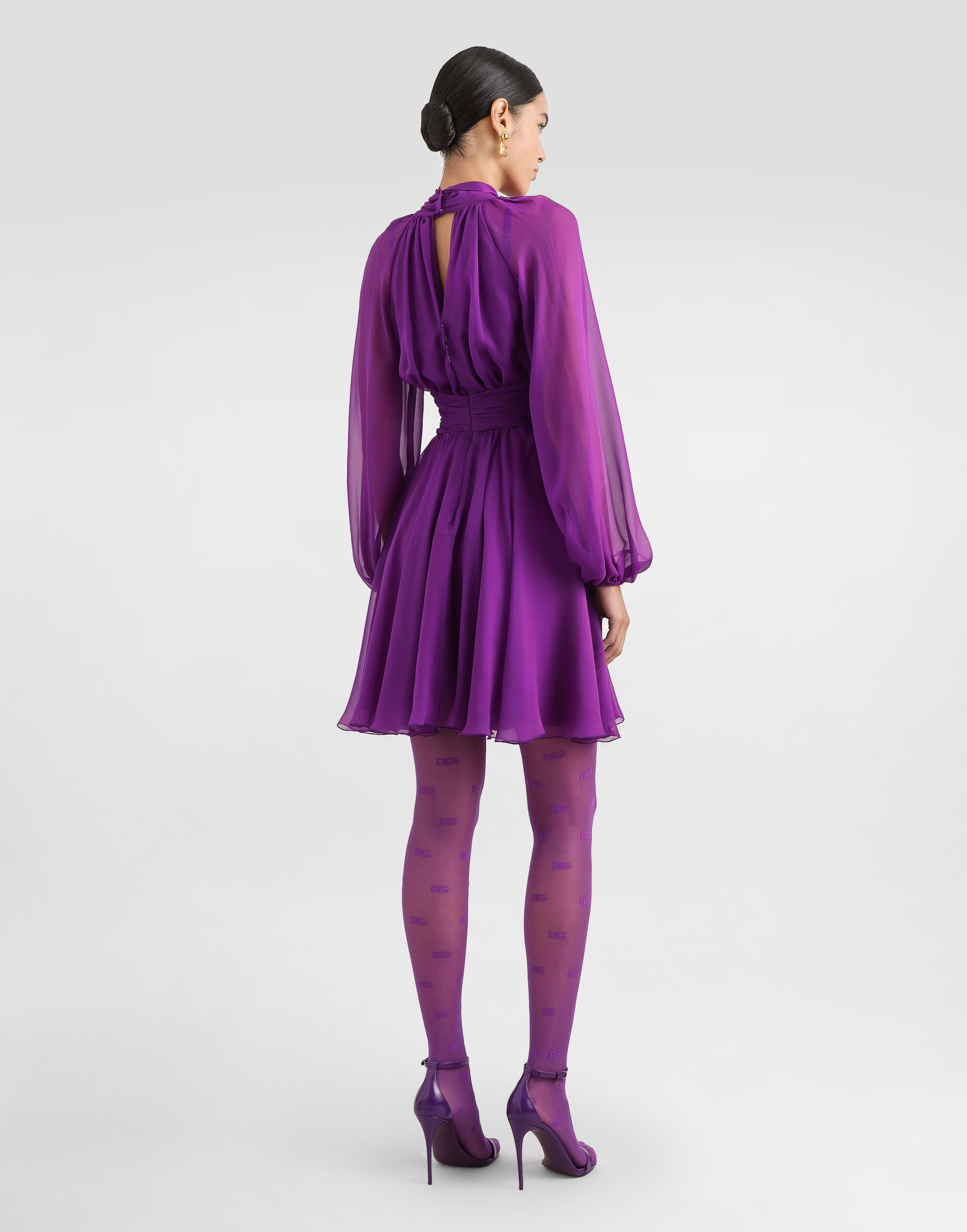 Chiffon dress with draping - 3