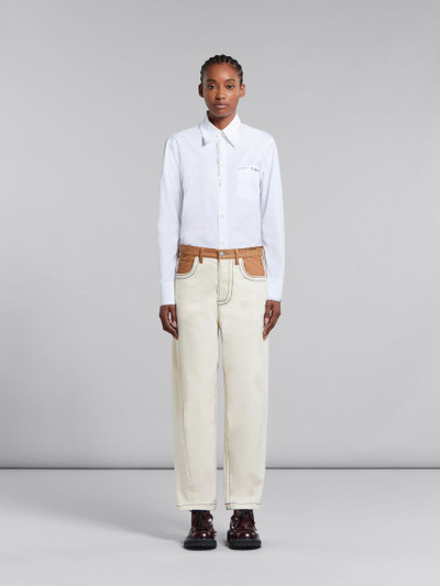 Marni ECRU CARROT-FIT JEANS WITH MARNI MENDING outlook