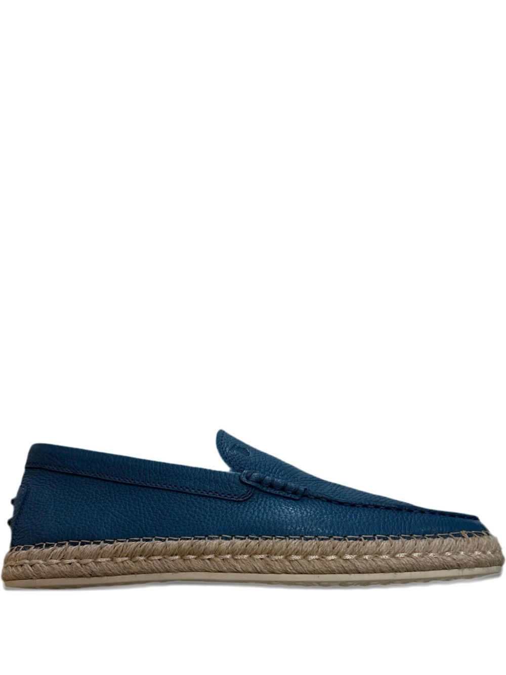 raffia-platform leather loafers - 1