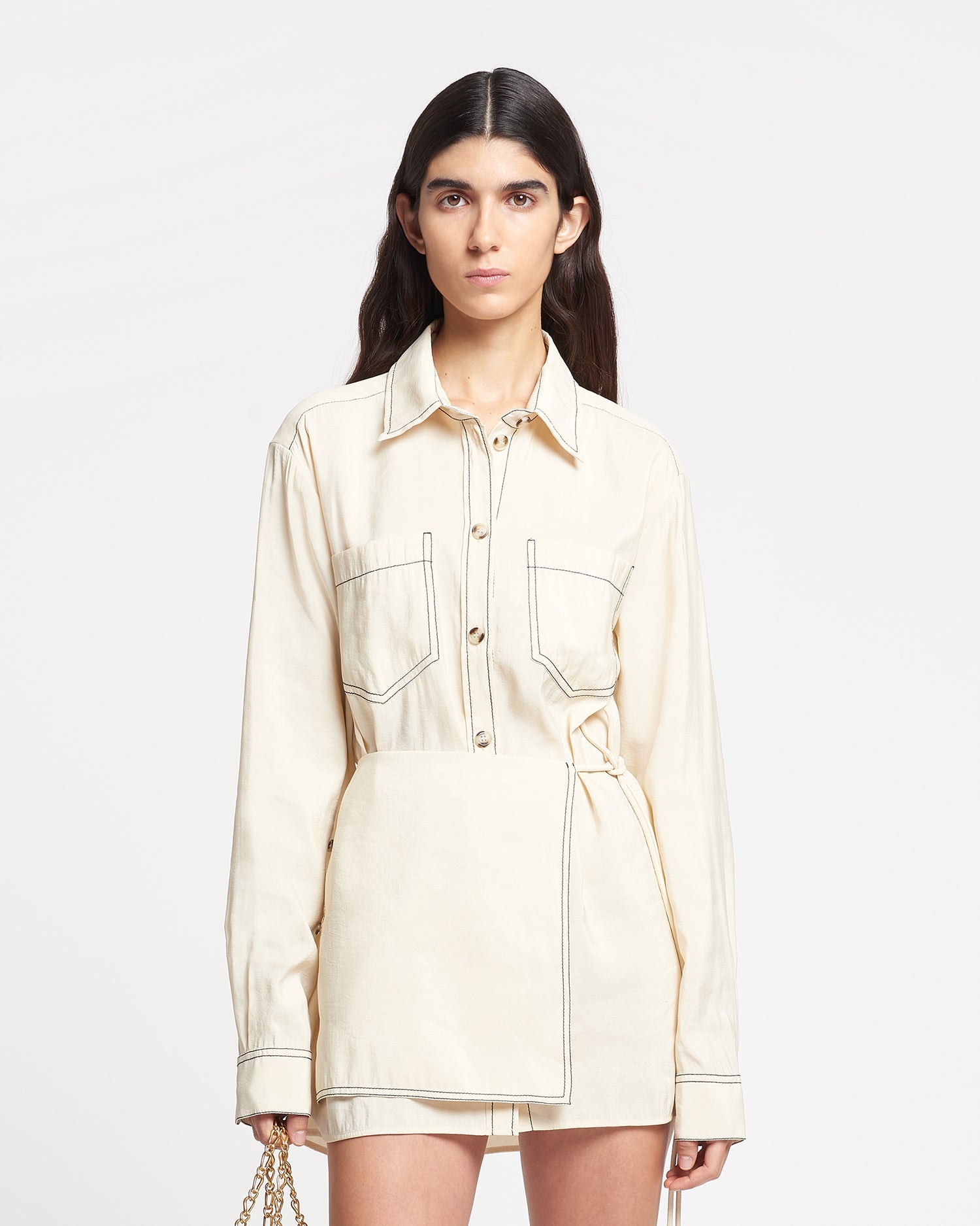 Glass Poplin Shirt Dress - 1