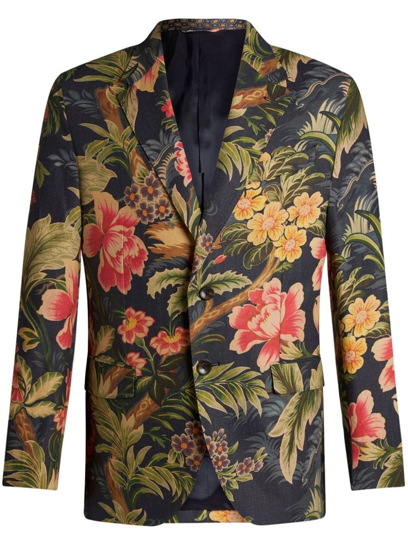 floral-print single-breasted blazer 1