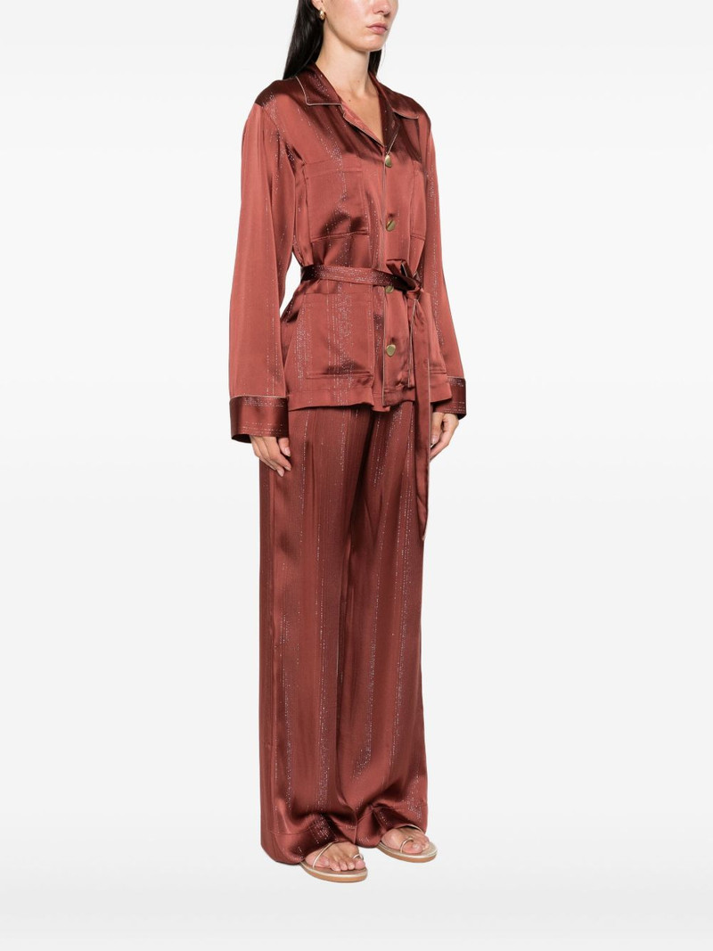 metallic-striped belted jacket 3