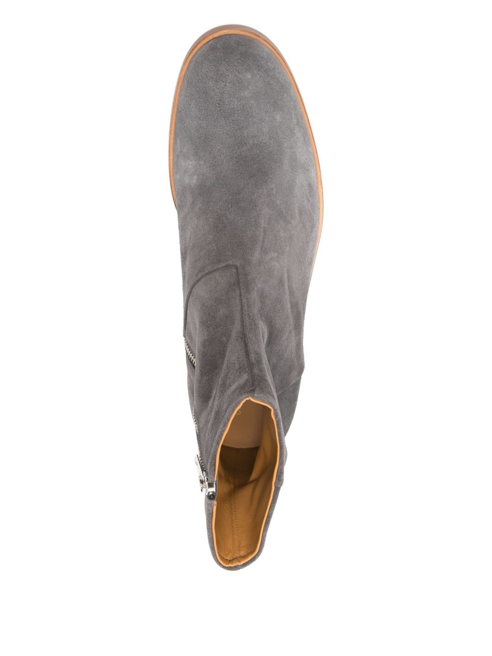 zipper suede boot - 4