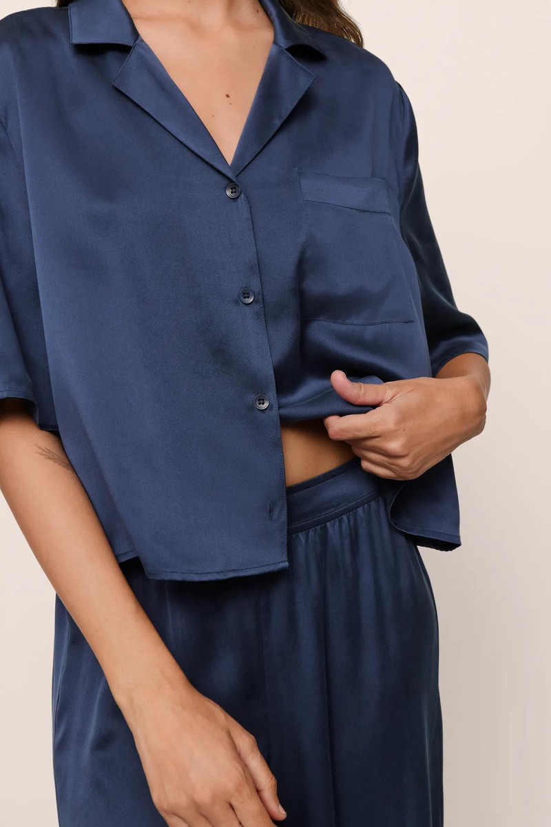 eberjey Inez Washable Silk Relaxed Wide Leg Pant PJ Set outlook