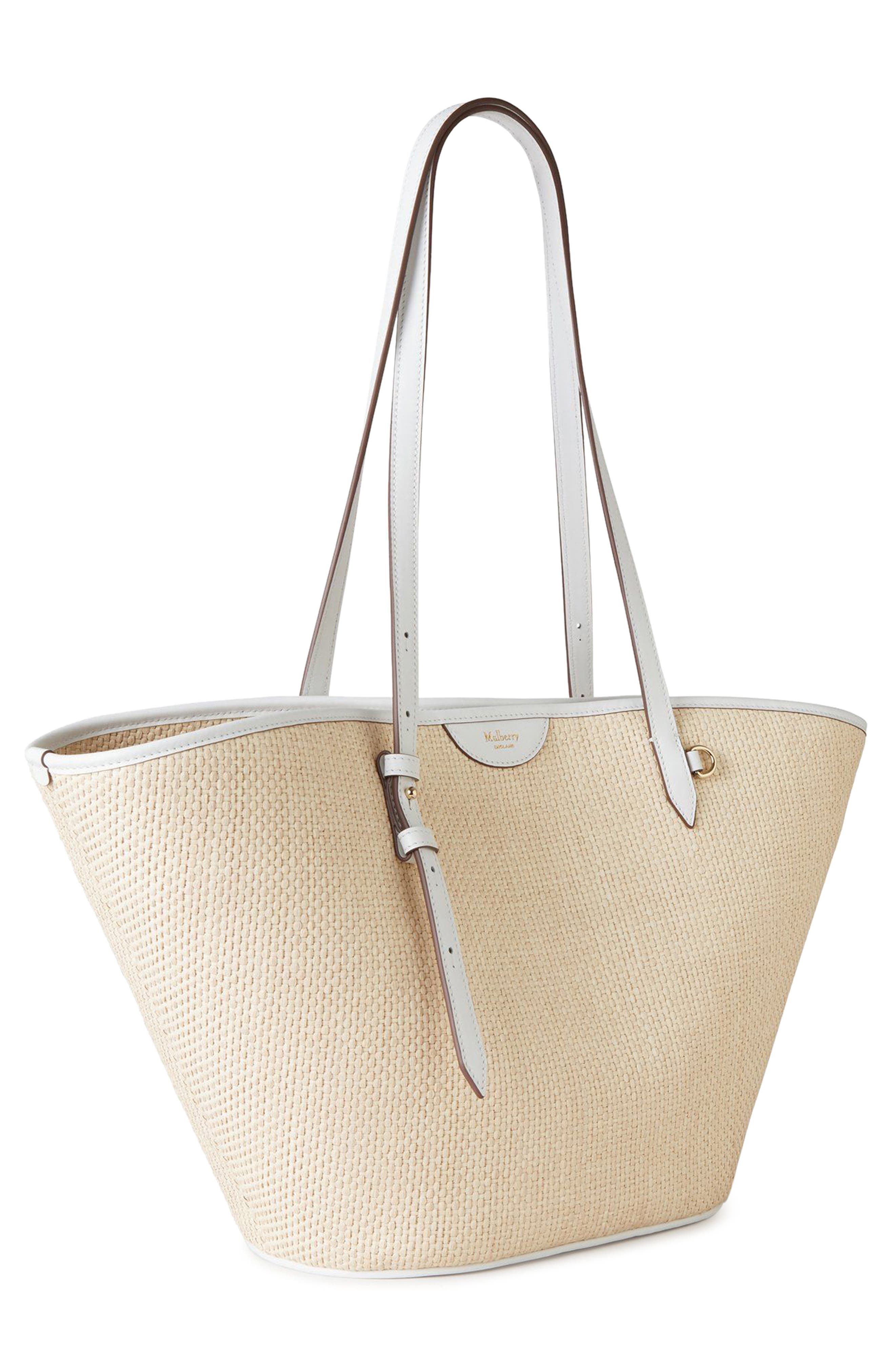 Mulberry Raffia Basket Tote in White at Nordstrom - 5