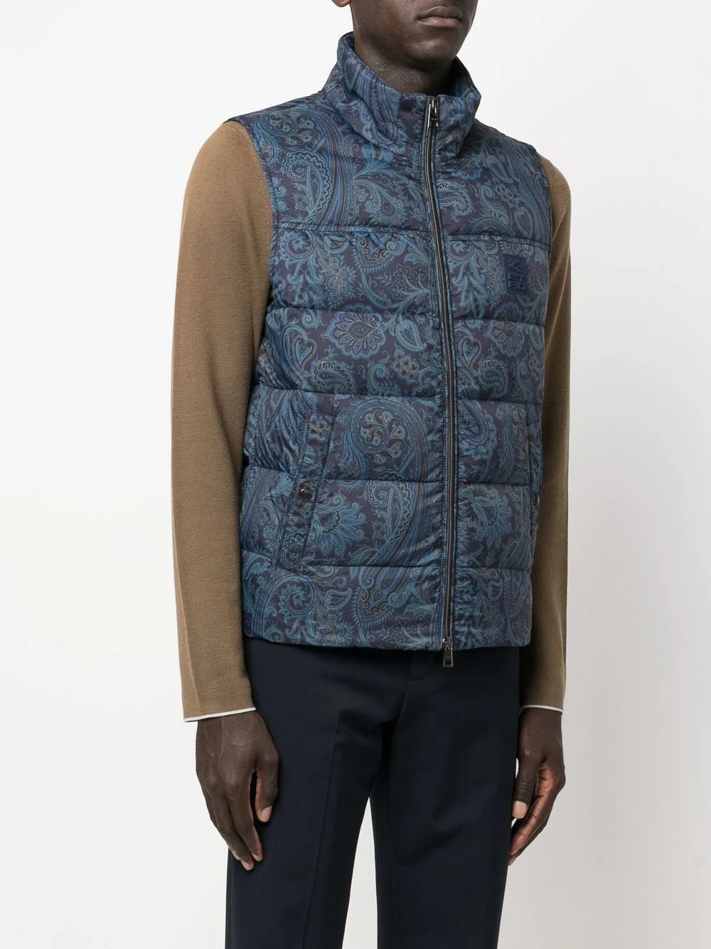 paisley zipped gilet - 3